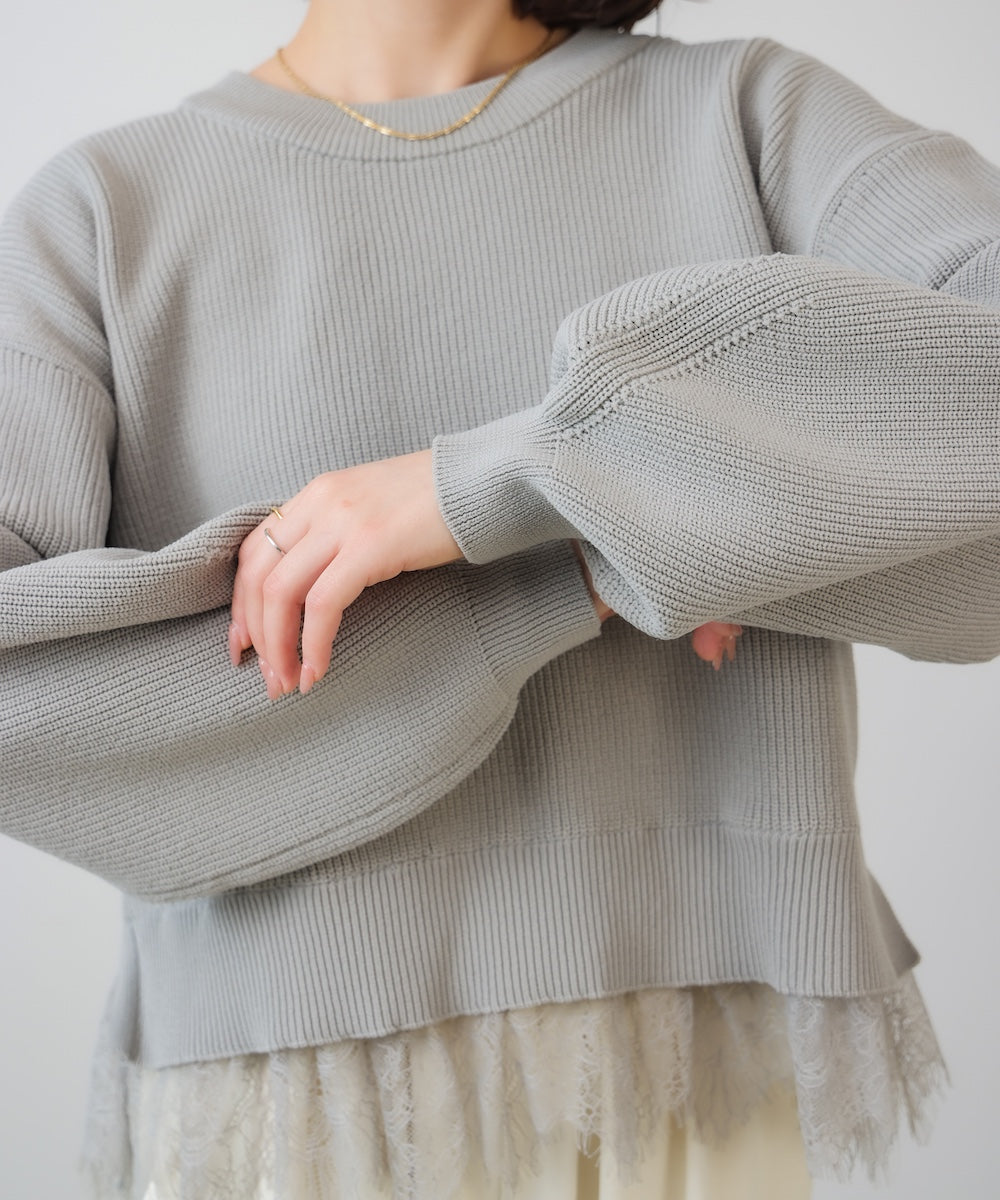 軽量レイヤードニットプルオーバー［2/6発送予定］