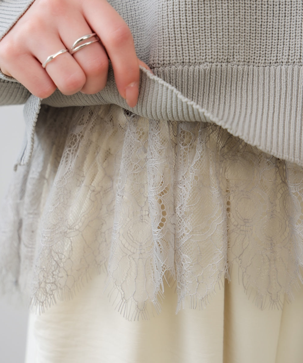 軽量レイヤードニットプルオーバー［2/6発送予定］