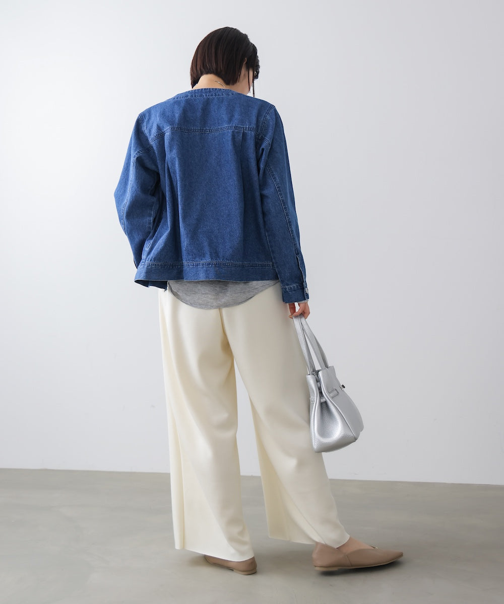 デニムノーカラージャケット［2/18発送予定］