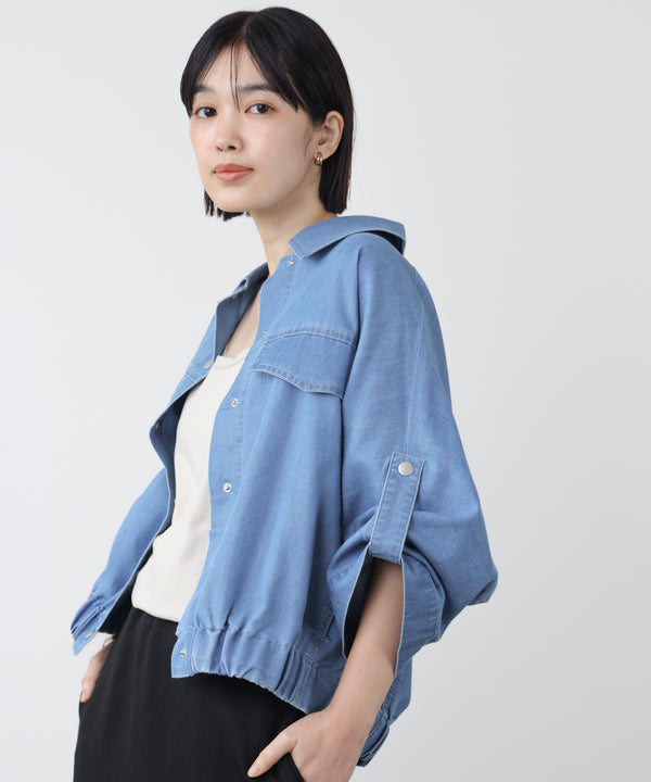 ライトデニムドルマンブルゾン［2/20発送予定］