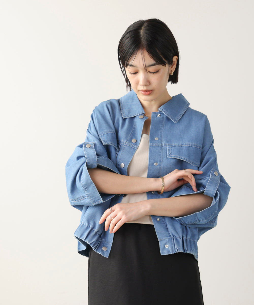 ライトデニムドルマンブルゾン［2/20発送予定］