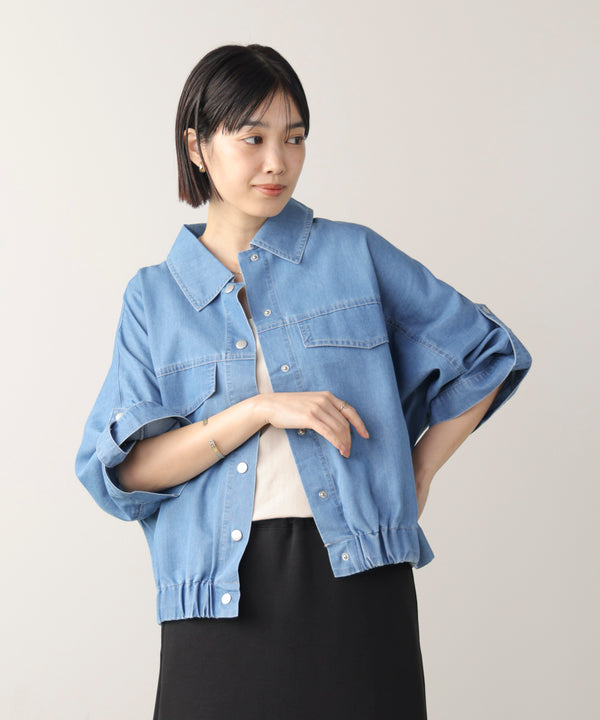 ライトデニムドルマンブルゾン［2/20発送予定］