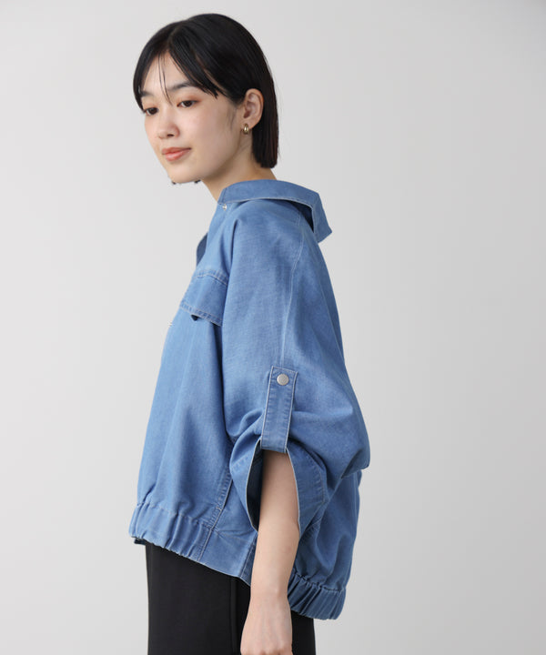 ライトデニムドルマンブルゾン［2/20発送予定］