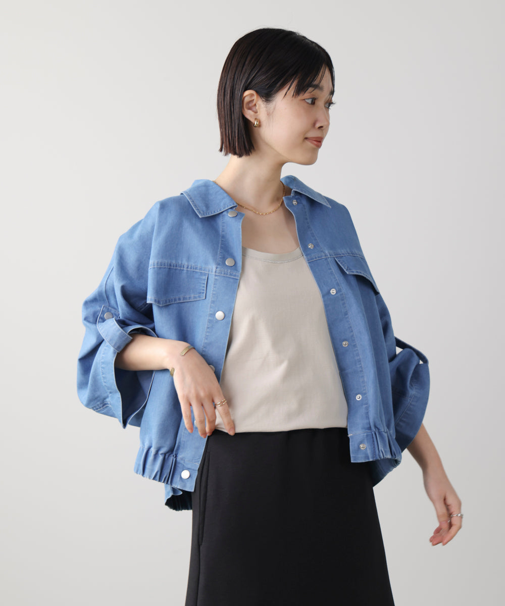 ライトデニムドルマンブルゾン［2/20発送予定］
