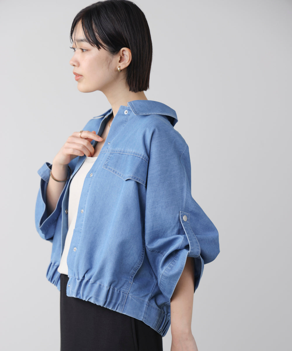 ライトデニムドルマンブルゾン［2/20発送予定］