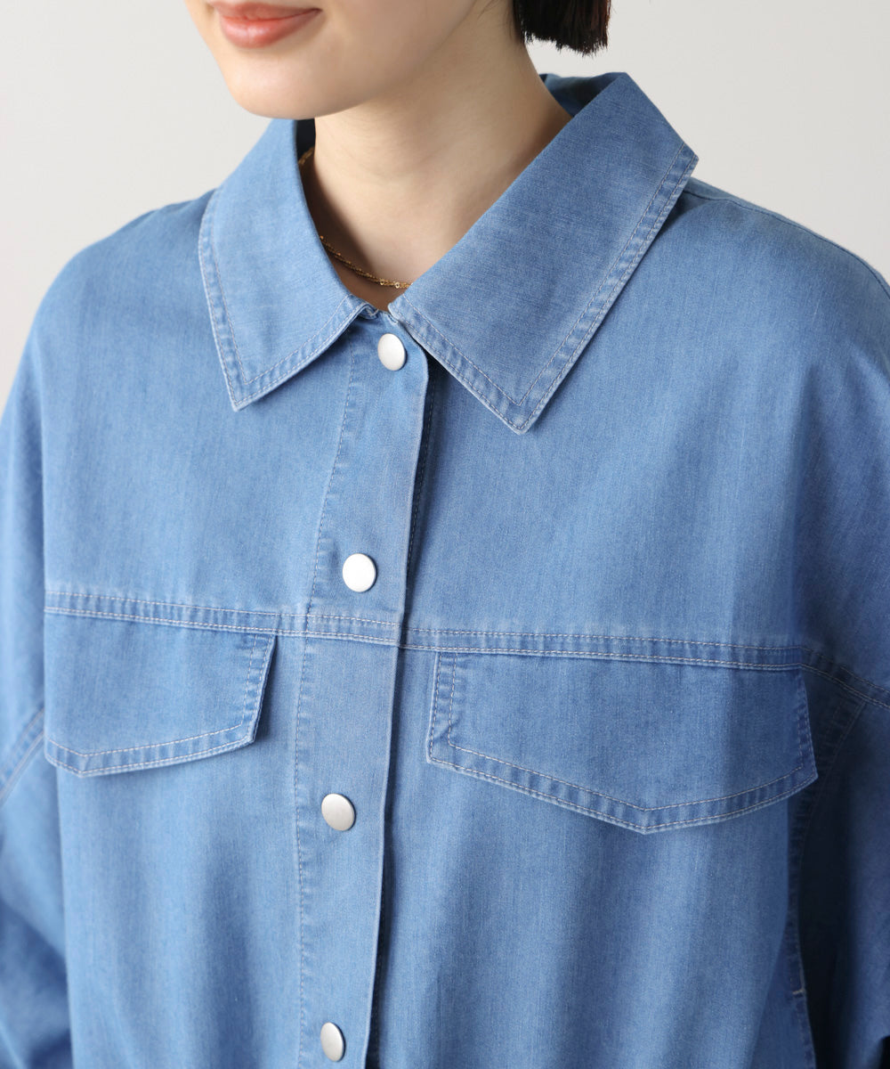 ライトデニムドルマンブルゾン［2/20発送予定］