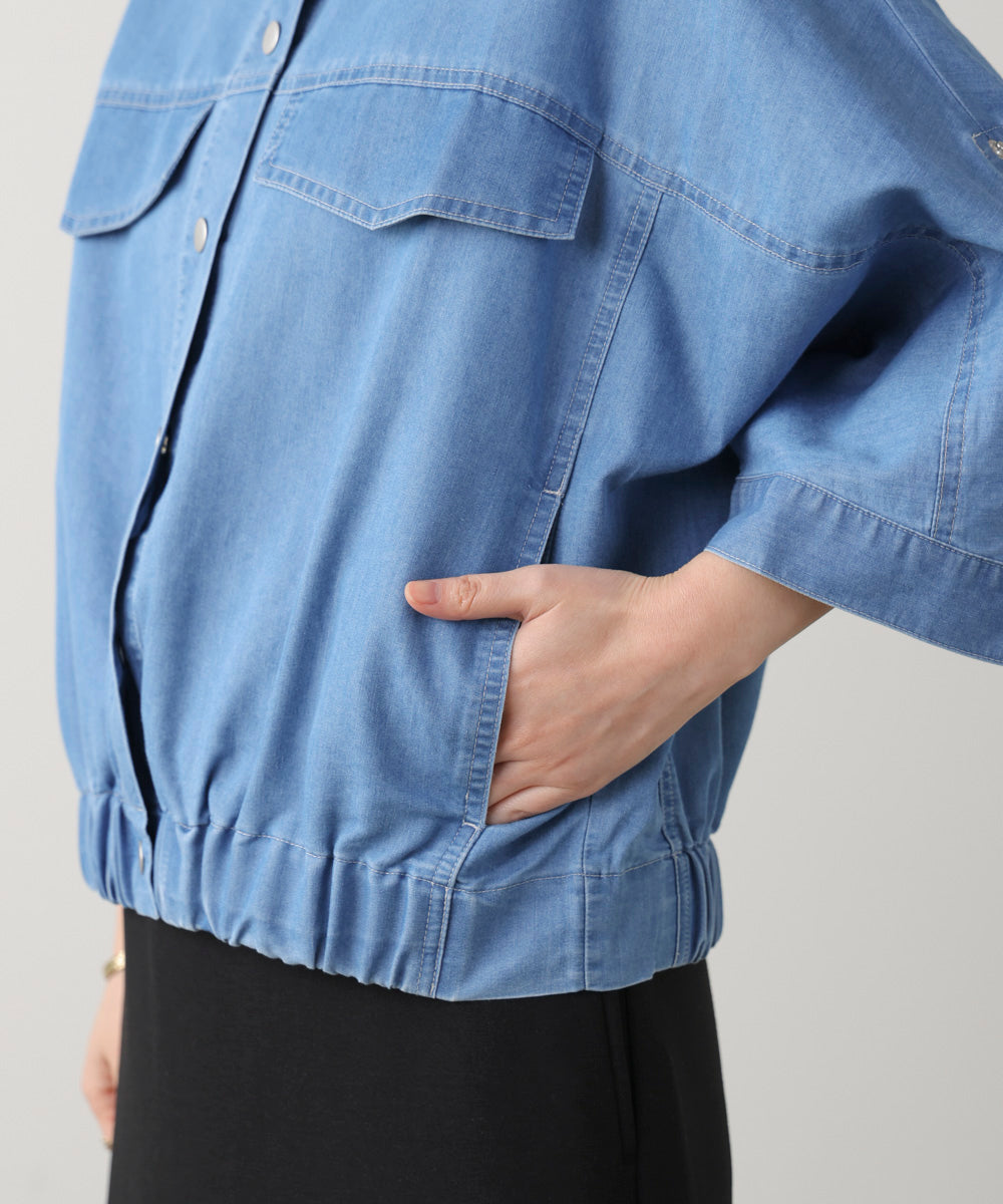 ライトデニムドルマンブルゾン［2/20発送予定］