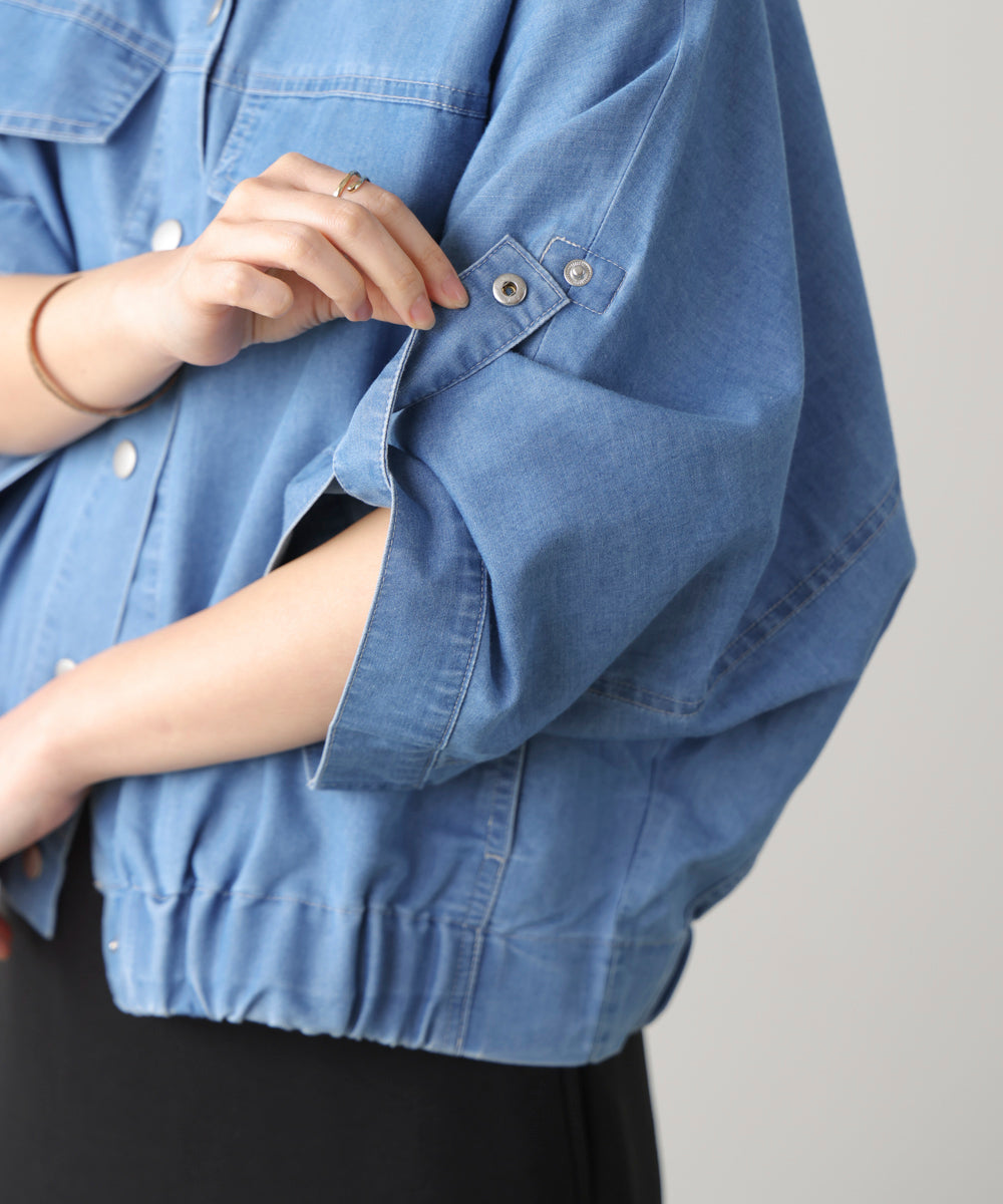 ライトデニムドルマンブルゾン［2/20発送予定］