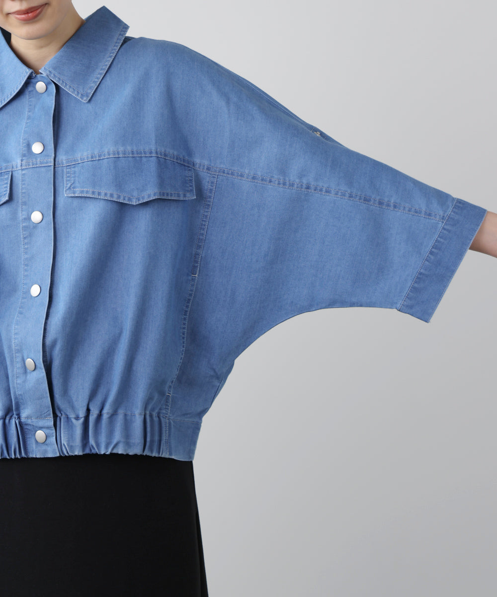 ライトデニムドルマンブルゾン［2/20発送予定］