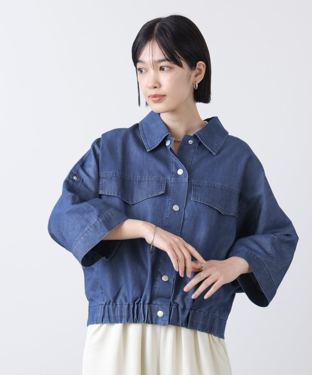 ライトデニムドルマンブルゾン［2/20発送予定］