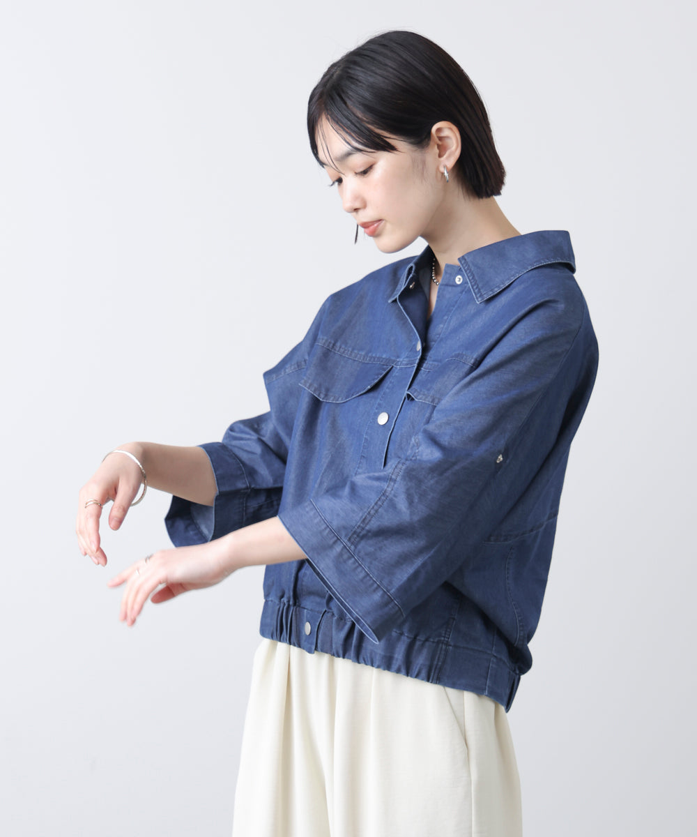 ライトデニムドルマンブルゾン［2/20発送予定］