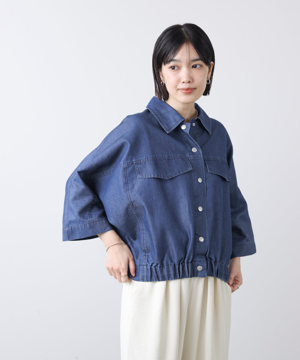 ライトデニムドルマンブルゾン［2/20発送予定］