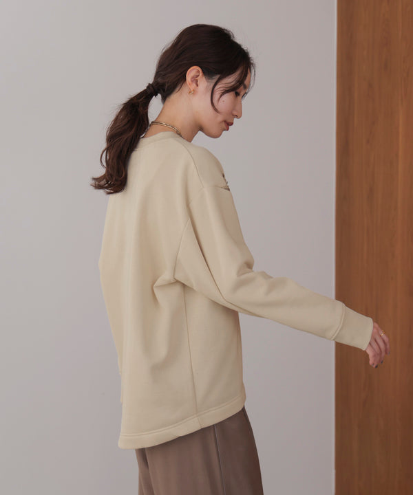 裏起毛レースラインプルオーバー