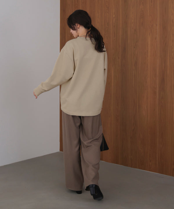 裏起毛レースラインプルオーバー