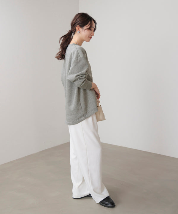 裏起毛レースラインプルオーバー