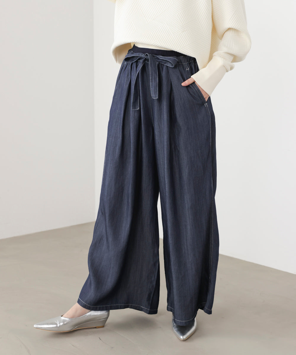 リラックシーデニムワイドパンツ［3/6発送予定］