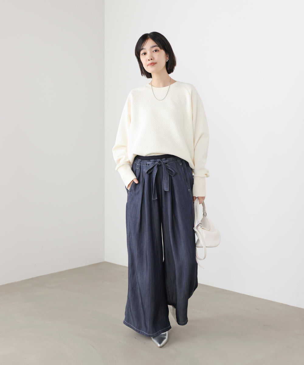 リラックシーデニムワイドパンツ