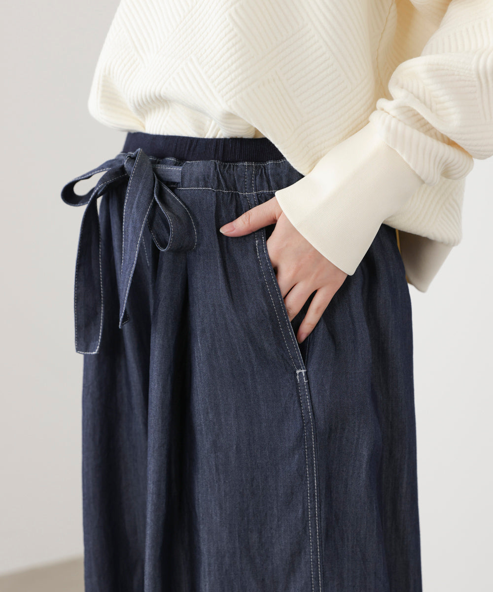 リラックシーデニムワイドパンツ