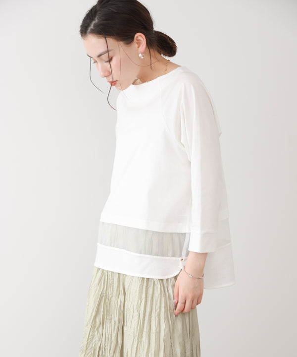 Wシルケットシアーラインプルオーバー