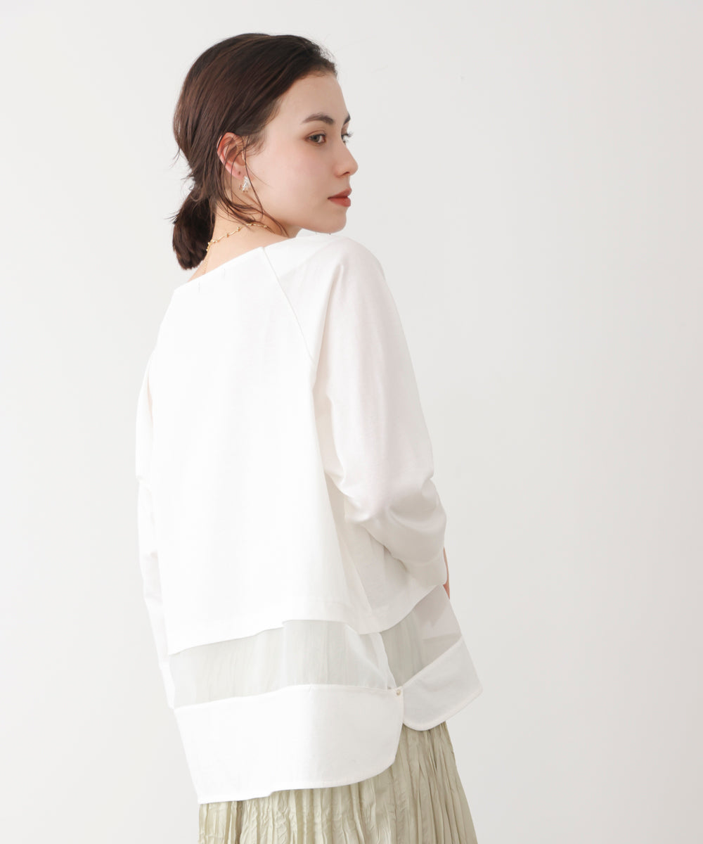 Wシルケットシアーラインプルオーバー