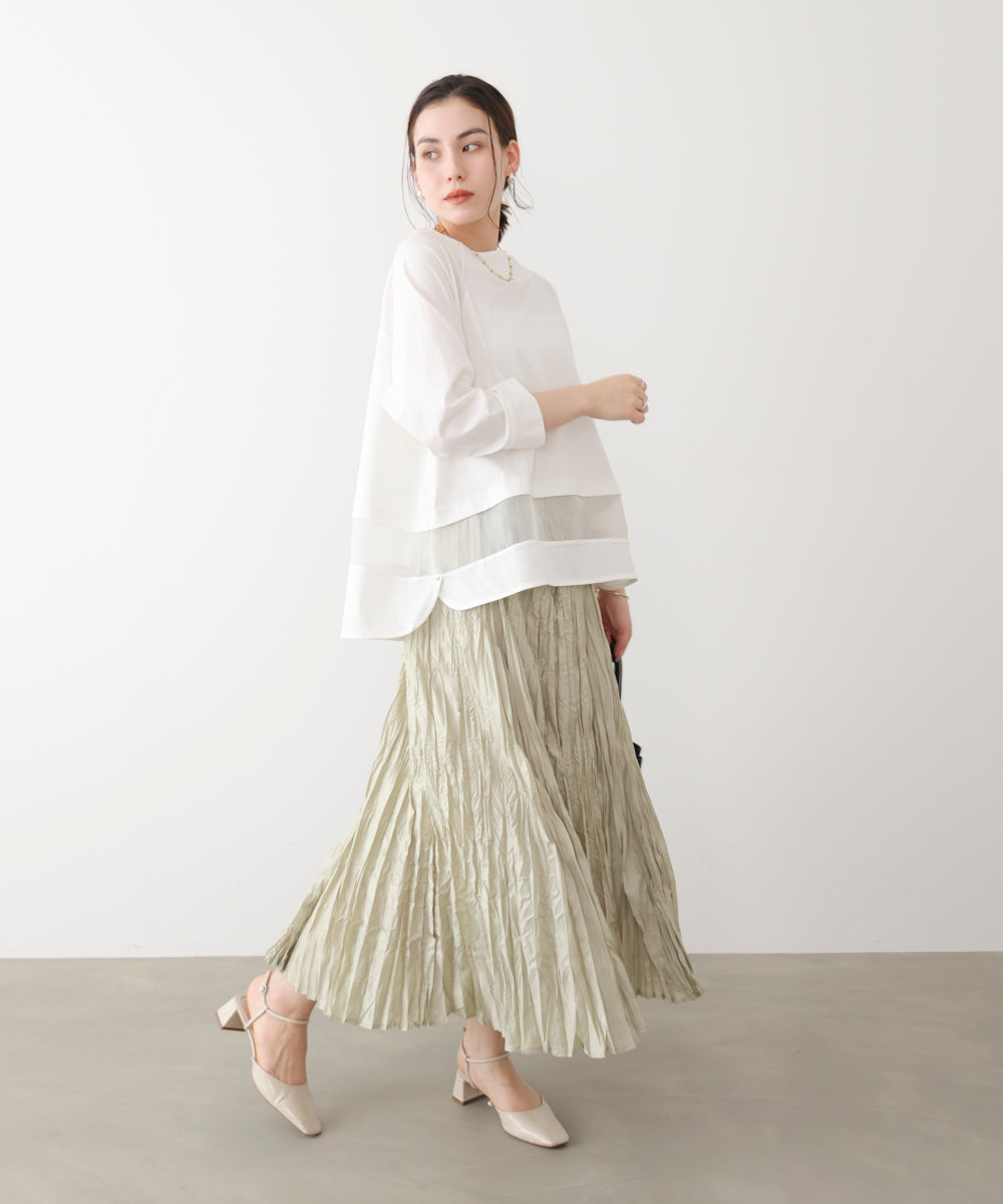 Wシルケットシアーラインプルオーバー