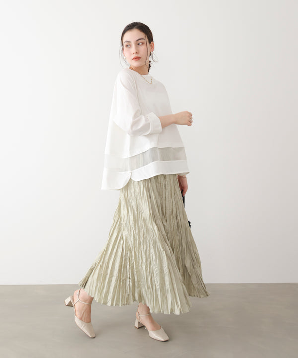 Wシルケットシアーラインプルオーバー