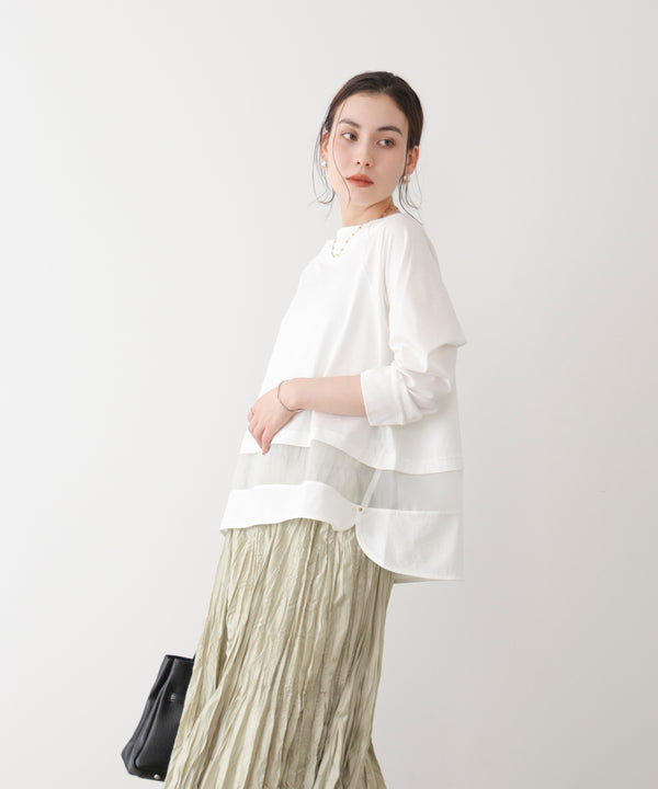 Wシルケットシアーラインプルオーバー