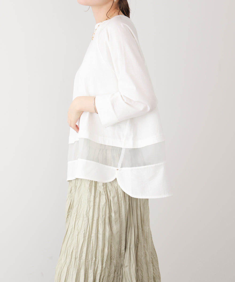 Wシルケットシアーラインプルオーバー