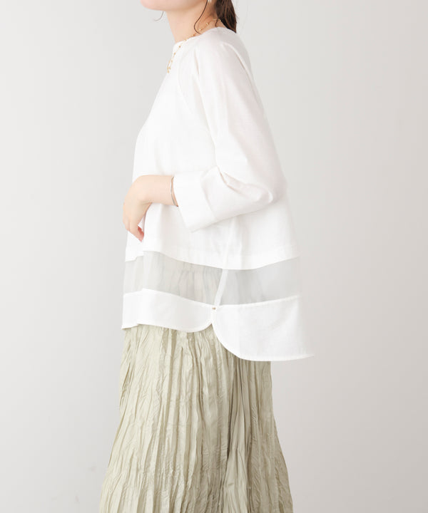 Wシルケットシアーラインプルオーバー