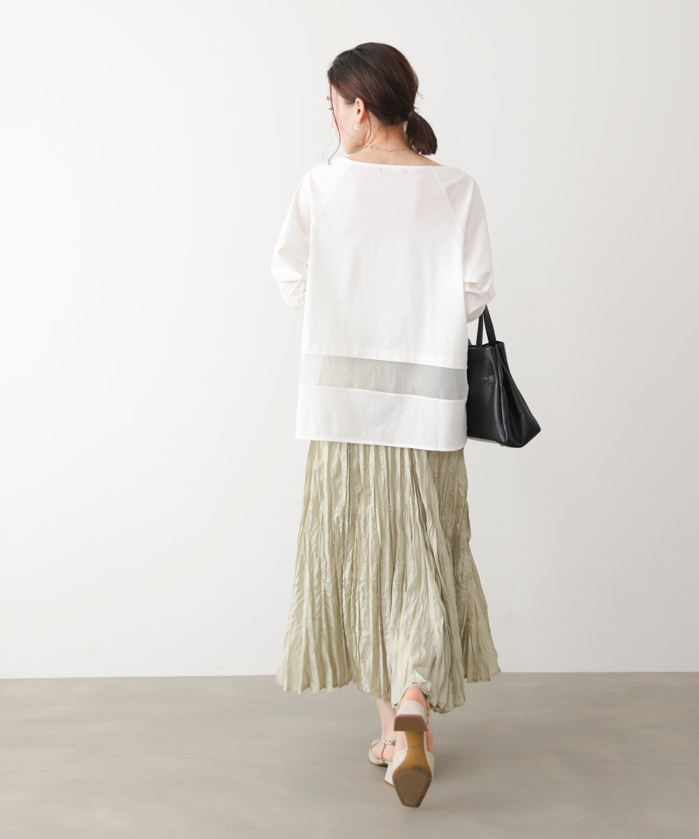 Wシルケットシアーラインプルオーバー