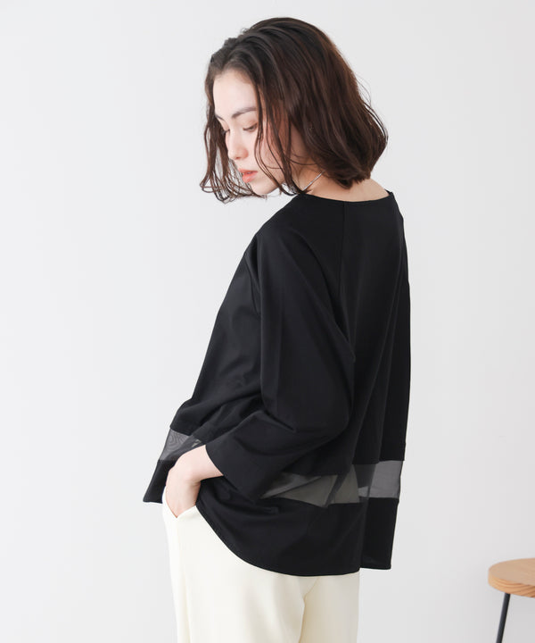 Wシルケットシアーラインプルオーバー