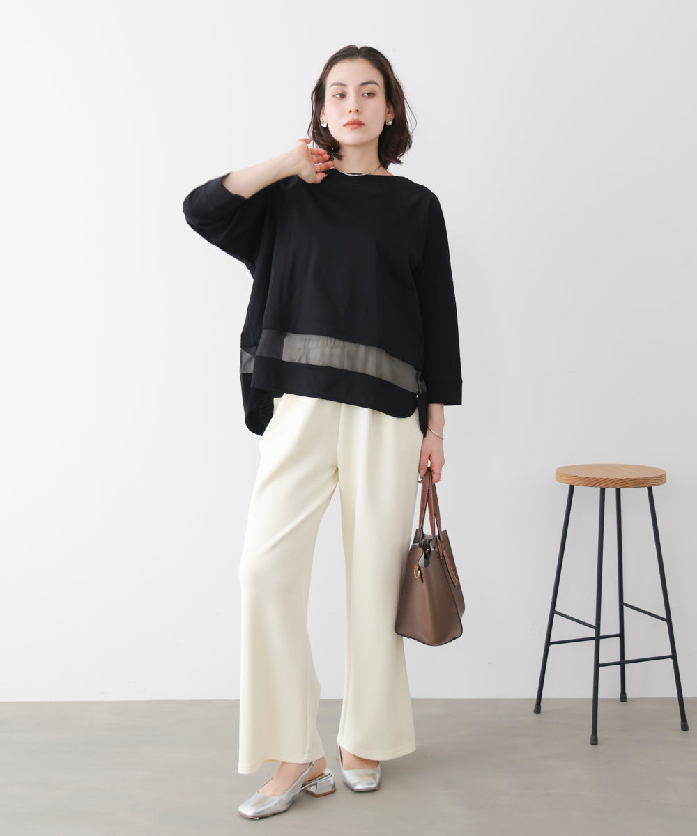 Wシルケットシアーラインプルオーバー