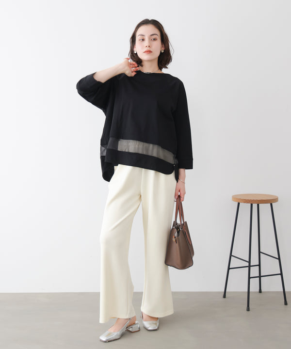 Wシルケットシアーラインプルオーバー