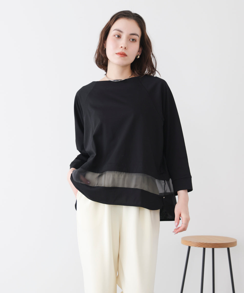 Wシルケットシアーラインプルオーバー