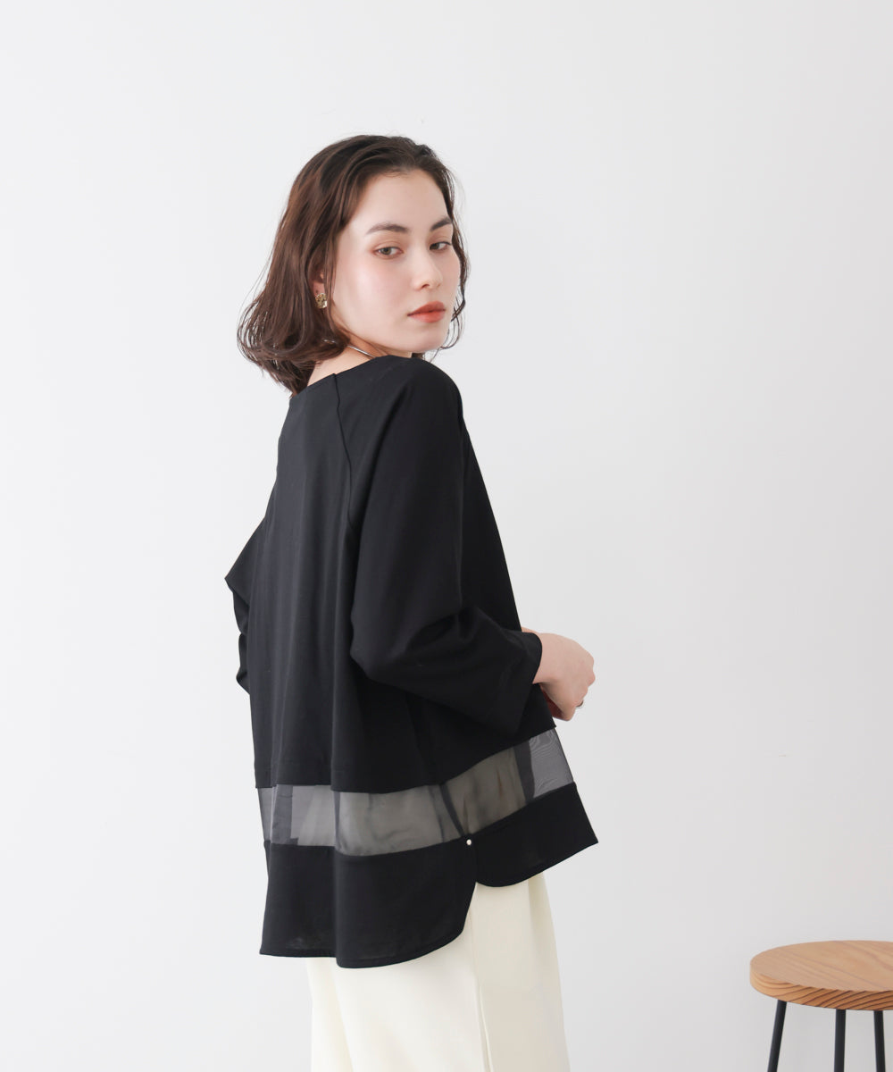 Wシルケットシアーラインプルオーバー