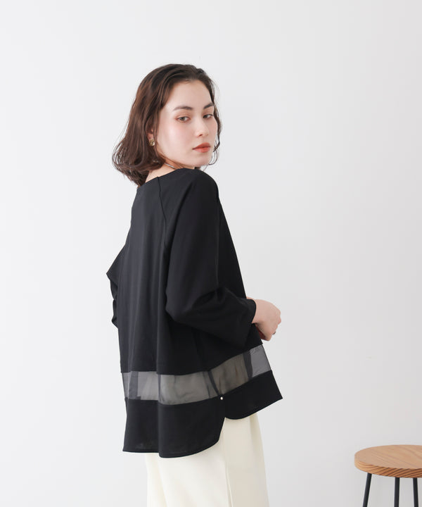 Wシルケットシアーラインプルオーバー