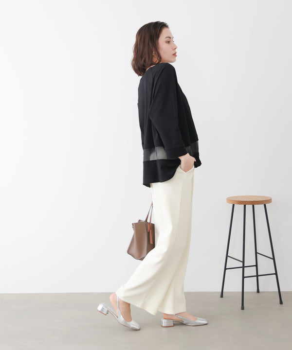 Wシルケットシアーラインプルオーバー