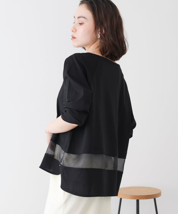 Wシルケットシアーラインプルオーバー