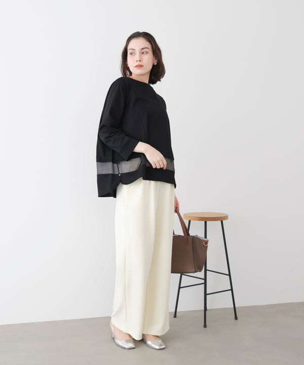 Wシルケットシアーラインプルオーバー