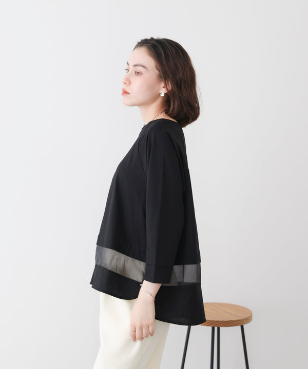 Wシルケットシアーラインプルオーバー