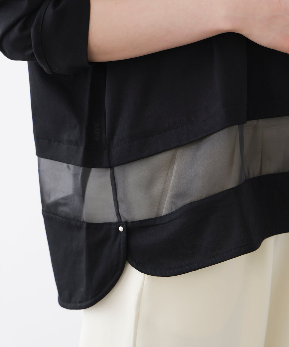 Wシルケットシアーラインプルオーバー