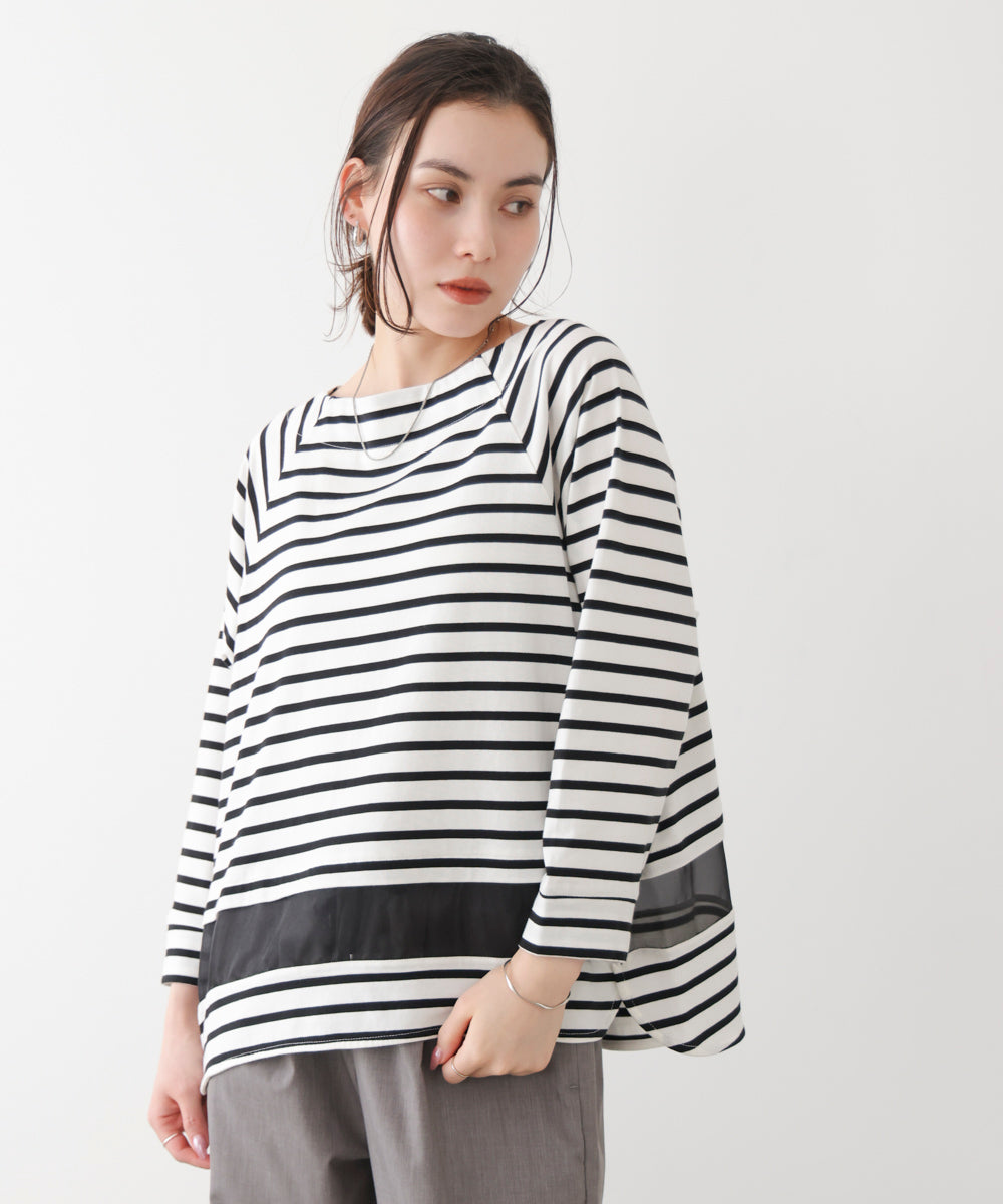 Wシルケットシアーラインプルオーバー