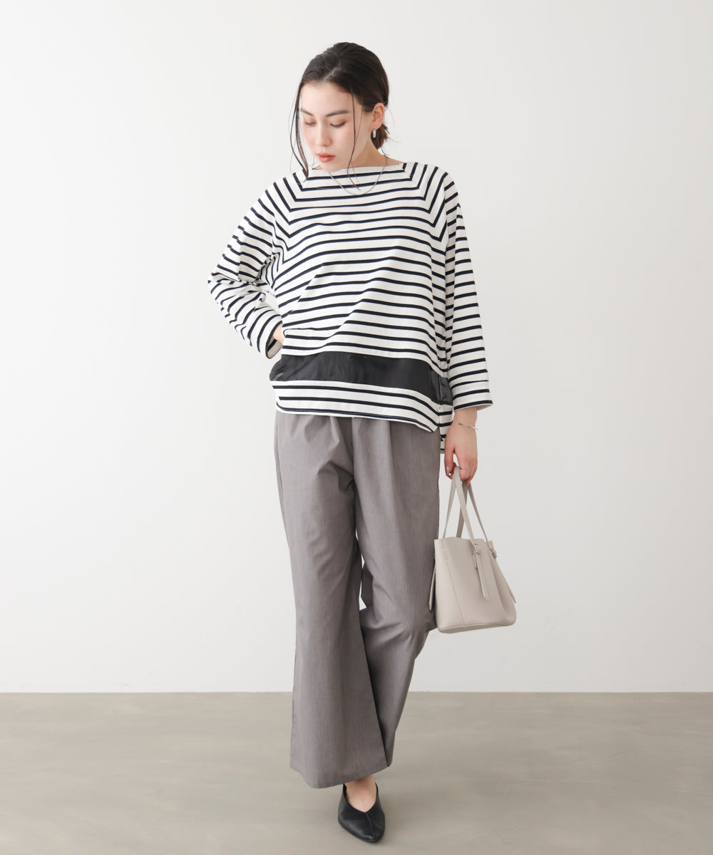 Wシルケットシアーラインプルオーバー