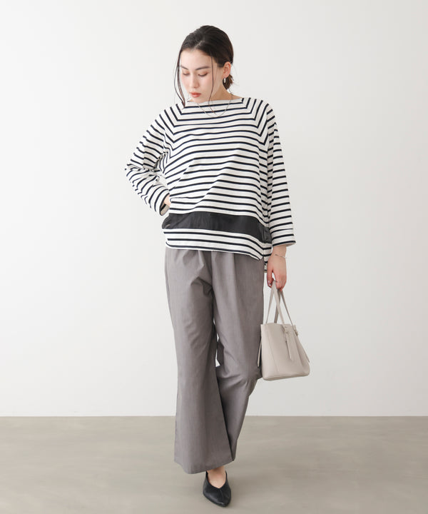 Wシルケットシアーラインプルオーバー