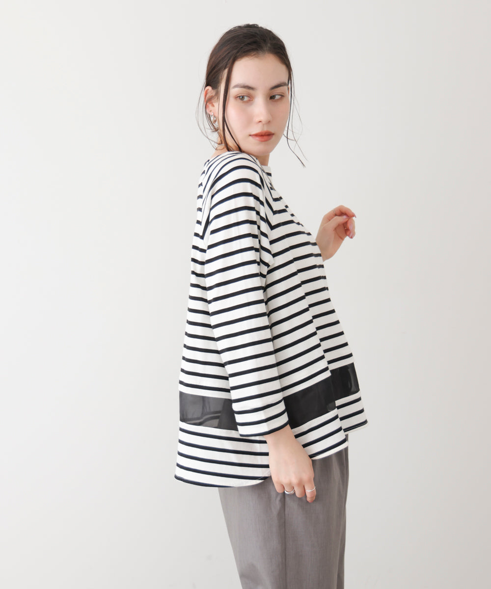 Wシルケットシアーラインプルオーバー