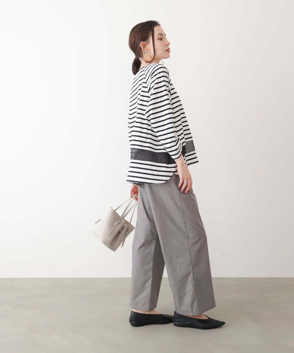 Wシルケットシアーラインプルオーバー