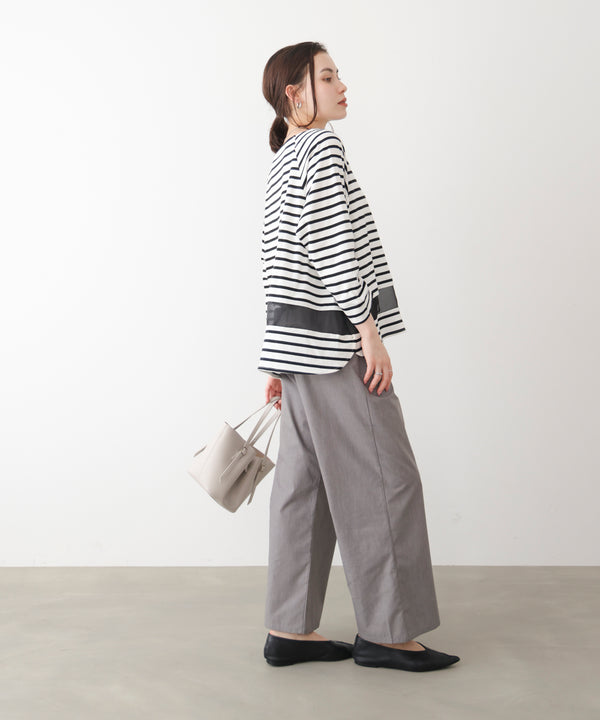 Wシルケットシアーラインプルオーバー