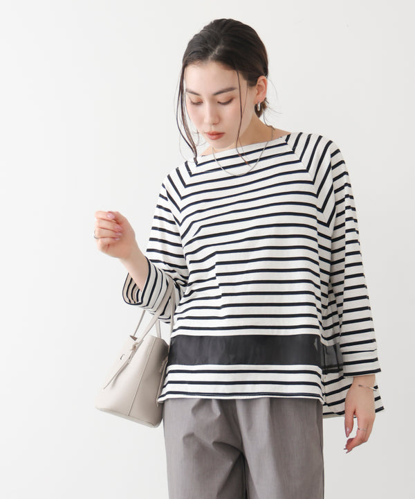 Wシルケットシアーラインプルオーバー