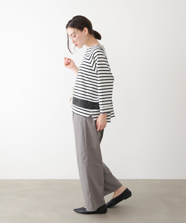 Wシルケットシアーラインプルオーバー