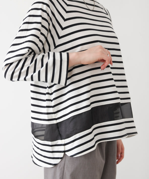 Wシルケットシアーラインプルオーバー